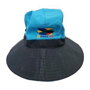 Rotary International Korea 2016 Wide Brim Sun Hat Blue Navy Convention Souvenir